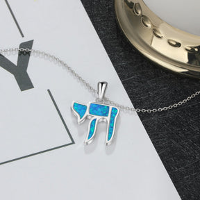 Lucky Elephant Blue Opal Silver Pendant - Pendants - Pretland | Spiritual Crystals & Jewelry