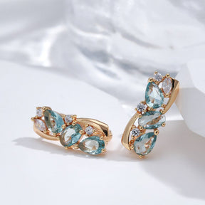 Vintage Topaz Rose Gold Plated Earrings - Earrings - Pretland | Spiritual Crystals & Jewelry