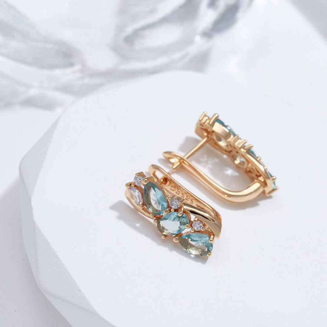 Vintage Topaz Rose Gold Plated Earrings - Earrings - Pretland | Spiritual Crystals & Jewelry