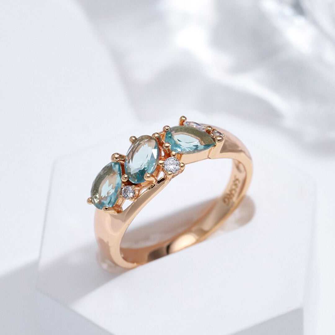 Vintage Topaz Rose Gold Plated Ring - Rings - Pretland | Spiritual Crystals & Jewelry