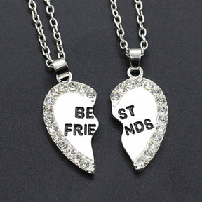 Heart Shape Rhinestone Best Friends Necklace - Pendant Necklaces - Pretland | Spiritual Crystals & Jewelry