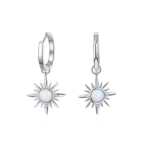 Sun Fire Opal Hoop Earrings - Hoop Earrings - Pretland | Spiritual Crystals & Jewelry