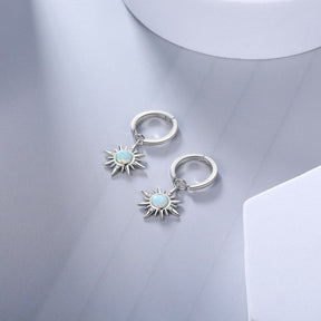 Sun Fire Opal Hoop Earrings - Hoop Earrings - Pretland | Spiritual Crystals & Jewelry