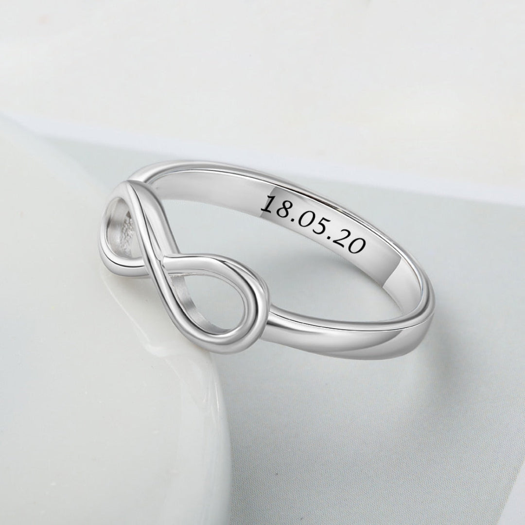 Infinity Silver Color Personalized Ring - Rings - Pretland | Spiritual Crystals & Jewelry