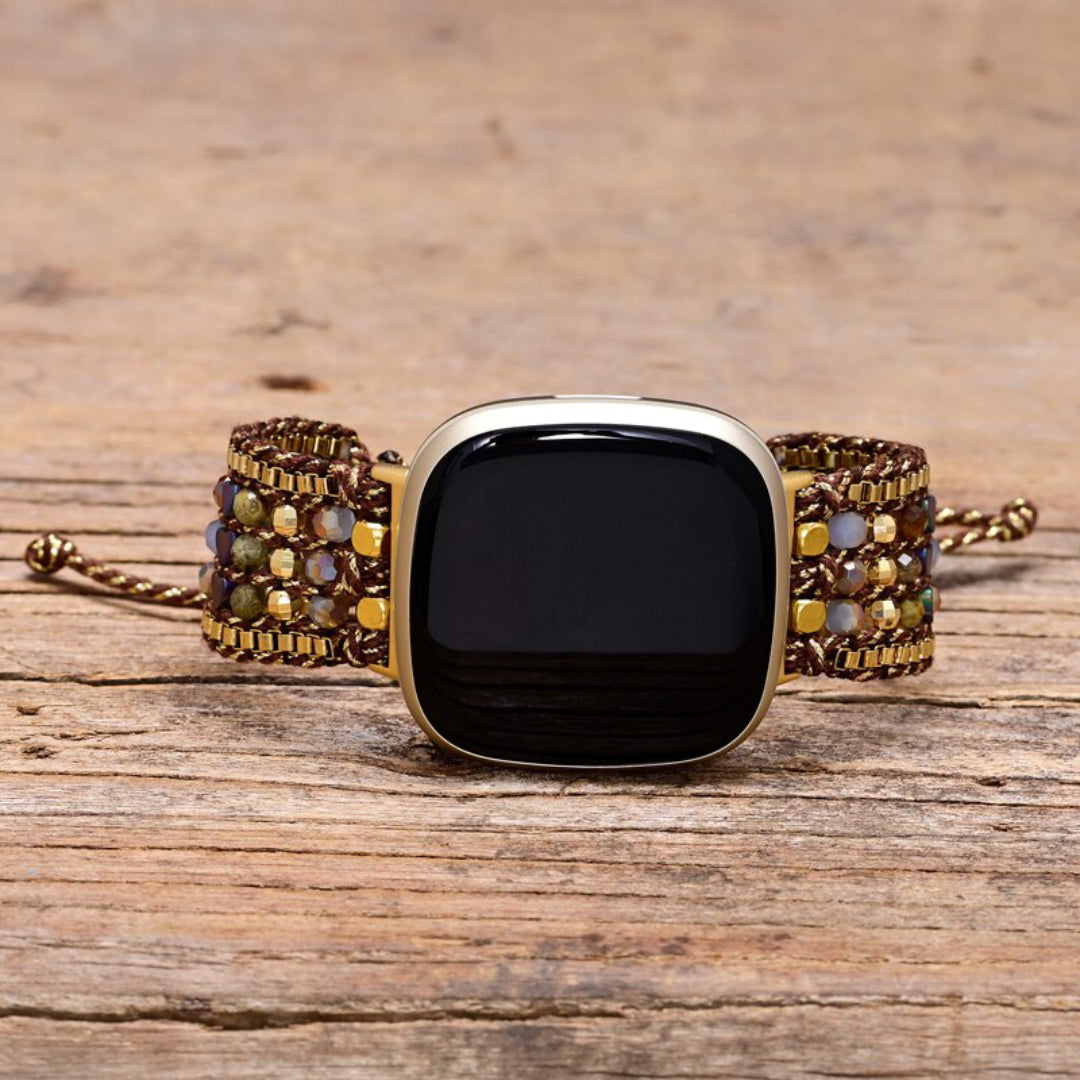Natural Hematite Stone Fitbit Watch Strap - Fitbit Watch Strap - Pretland | Spiritual Crystals & Jewelry