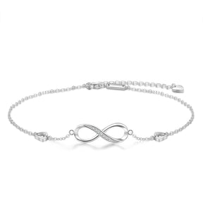 Infinity Zirconia Silver Color Anklet - Anklets - Pretland | Spiritual Crystals & Jewelry