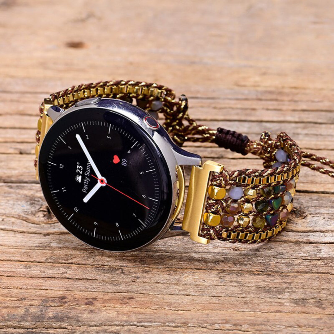 Natural Hematite Stone Samsung Watch Strap - Samsung Watch Straps - Pretland | Spiritual Crystals & Jewelry