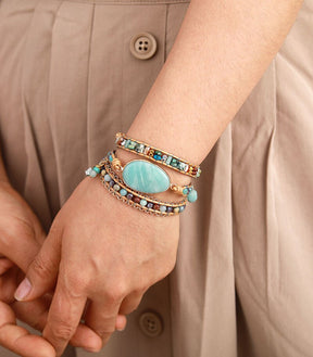 Spiritual Amazonite Wrap Bracelet - Bracelets - Pretland | Spiritual Crystals & Jewelry