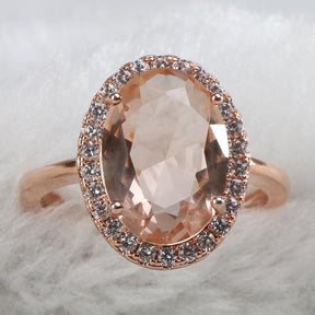 Innocent Morganite Rose Gold Silver Ring - Rings - Pretland | Spiritual Crystals & Jewelry