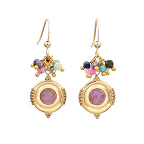 Boho Design Natural Stones Earrings - Amethyst - Earrings - Pretland | Spiritual Crystals & Jewelry