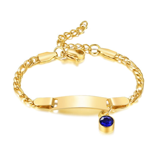 Personalized Birthstone Baby Bracelet - November / No Engrave - Bracelets - Pretland | Spiritual Crystals & Jewelry