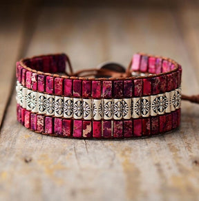 Mystique Jasper Wrap Bracelet - Purple - Wrap Bracelets - Pretland | Spiritual Crystals & Jewelry