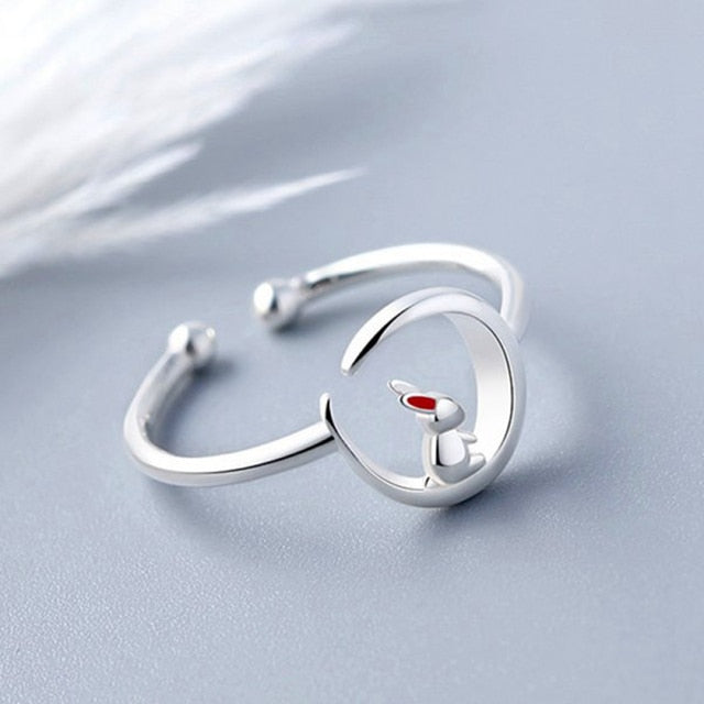 Cute Rabbit Adjustable Ring - Default Title - Home - Pretland | Spiritual Crystals & Jewelry