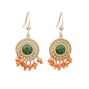 Elegant Bohemian Jade Earrings - African Jade - Earrings - Pretland | Spiritual Crystals & Jewelry