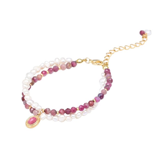 Elegant Rhodochrosite Pearl Bracelet - Default Title - Bracelets - Pretland | Spiritual Crystals & Jewelry