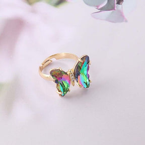 Butterfly Adjustable Ring - Multicolor - Rings - Pretland | Spiritual Crystals & Jewelry