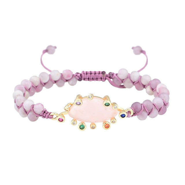 Chic Natural Stones Bracelet - Rose Quartz - Bracelets - Pretland | Spiritual Crystals & Jewelry