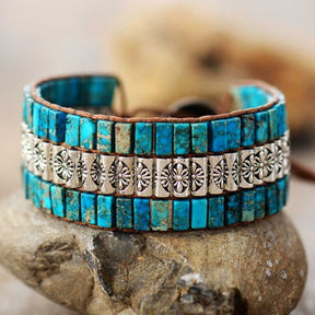 Mystique Jasper Wrap Bracelet - Turquoise - Wrap Bracelets - Pretland | Spiritual Crystals & Jewelry