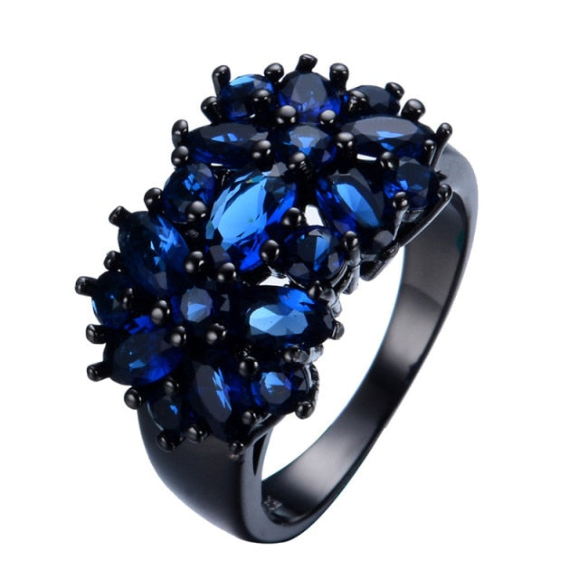 Magnificent Zircon Bouquet Ring - 6 / Blue - Rings - Pretland | Spiritual Crystals & Jewelry