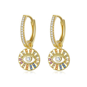 Evil Eye Hoop Earrings - Gold - Hoop Earrings - Pretland | Spiritual Crystals & Jewelry