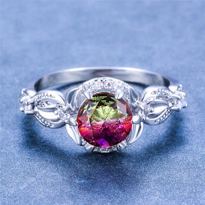 Neat and Elegant Cubic Zirconia Ring - 6 / Rose Red Yellow - Rings - Pretland | Spiritual Crystals & Jewelry