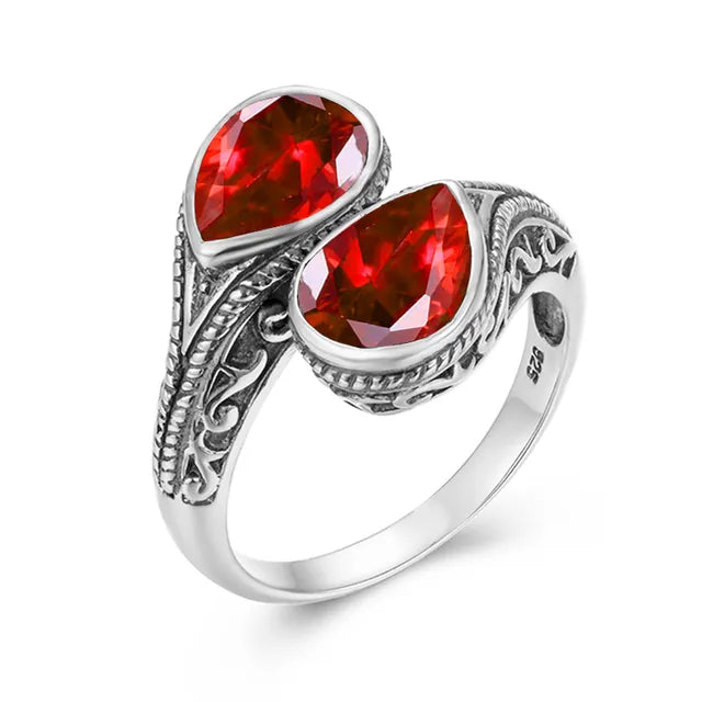 Pure Love Garnet 925 Sterling Silver Ring