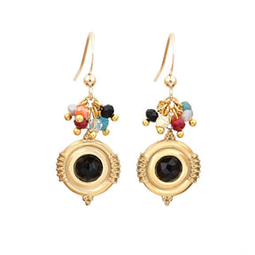 Boho Design Natural Stones Earrings - Black Onyx - Earrings - Pretland | Spiritual Crystals & Jewelry