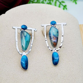 Ethnic Design Blue Earrings - Earrings - Pretland | Spiritual Crystals & Jewelry