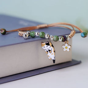 Sweet Cat Charm Bracelet - Brown - Bracelets - Pretland | Spiritual Crystals & Jewelry