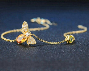 Spiritual Bee Citrine Gold Plated Bracelet - Yellow - Bracelets - Pretland | Spiritual Crystals & Jewelry