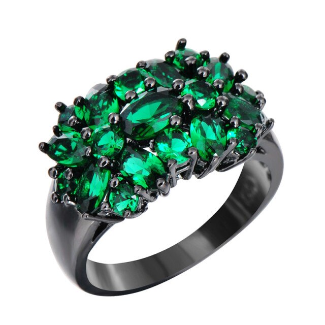 Magnificent Zircon Bouquet Ring - 6 / Green - Rings - Pretland | Spiritual Crystals & Jewelry