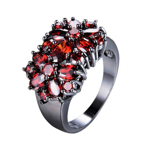 Magnificent Zircon Bouquet Ring - 6 / Red - Rings - Pretland | Spiritual Crystals & Jewelry