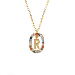 Letter 925 Sterling Silver Necklace - R / 40-46.5cm - Necklaces - Pretland | Spiritual Crystals & Jewelry