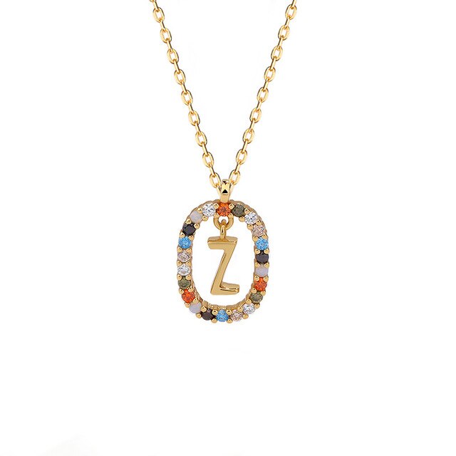Letter 925 Sterling Silver Necklace - Z / 40-46.5cm - Necklaces - Pretland | Spiritual Crystals & Jewelry