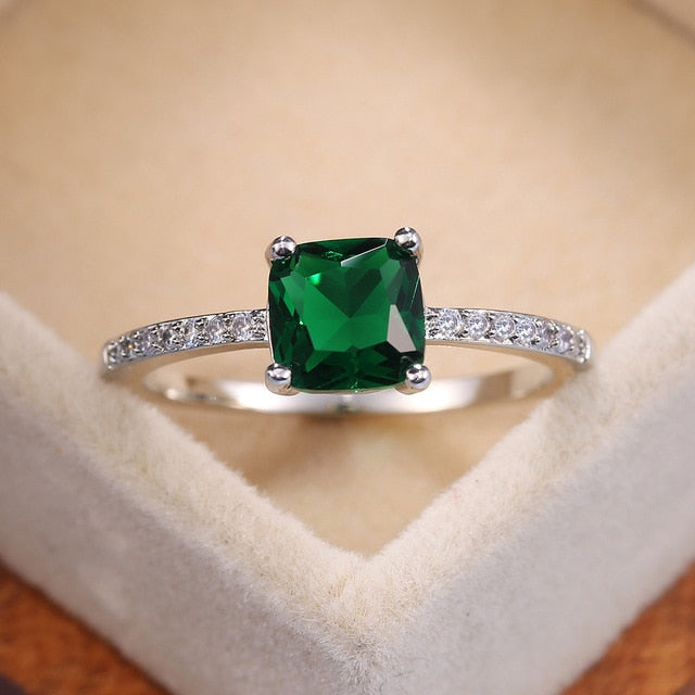 Stylish Topaz Silver Ring - 5 / Green - Rings - Pretland | Spiritual Crystals & Jewelry