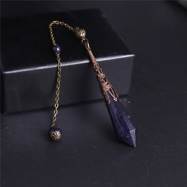 Natural Stone Amulet Pendulum - Blue Standstone - Natural Stones - Pretland | Spiritual Crystals & Jewelry