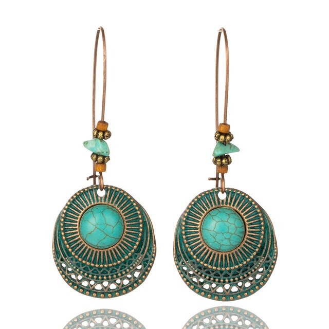 Turquoise Tide Earrings - Bronze - Earrings - Pretland | Spiritual Crystals & Jewelry