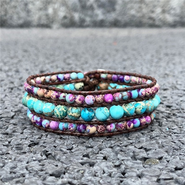 Spirit Emperor Stone Bracelet - Blue - Wrap Bracelets - Pretland | Spiritual Crystals & Jewelry