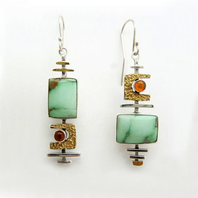 Turquoise Dangle Earrings - Earrings - Pretland | Spiritual Crystals & Jewelry