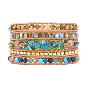Intense Turquoise Protection Bracelet - Gold-color - Wrap Bracelets - Pretland | Spiritual Crystals & Jewelry