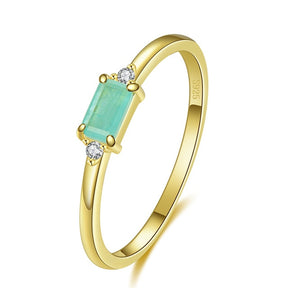 Paraiba Tourmaline Sterling Silver Ring - 5 / Gold Color - Rings - Pretland | Spiritual Crystals & Jewelry