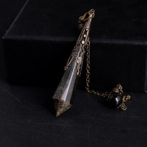Natural Stone Amulet Pendulum - Gold Obsidian - Natural Stones - Pretland | Spiritual Crystals & Jewelry