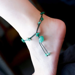 Spiritual Flower Braided Anklets - Jade - Anklets - Pretland | Spiritual Crystals & Jewelry