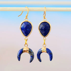 Spiritual Good Luck Earrings - Lapis Lazuli - Earrings - Pretland | Spiritual Crystals & Jewelry
