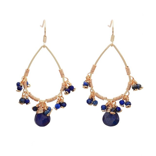 Spirit Natural Stones Earrings - Lapis lazuli - Earrings - Pretland | Spiritual Crystals & Jewelry