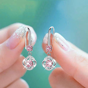 Silver Zirconia Earrings - Pink - Earrings - Pretland | Spiritual Crystals & Jewelry
