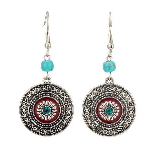 Turquoise Boho Earrings - Type 13 - Earrings - Pretland | Spiritual Crystals & Jewelry