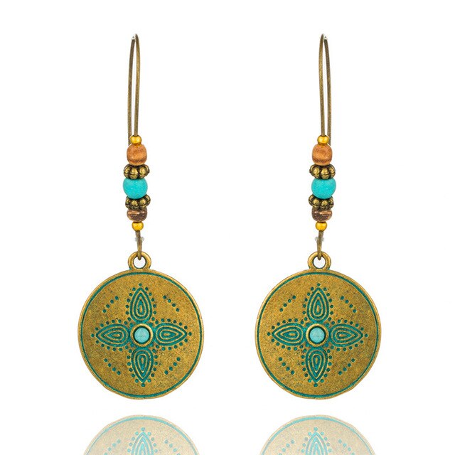 Turquoise Boho Earrings - Type 2 - Earrings - Pretland | Spiritual Crystals & Jewelry