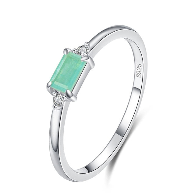 Paraiba Tourmaline Sterling Silver Ring - 5 / Silver Color - Rings - Pretland | Spiritual Crystals & Jewelry