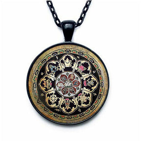 Tibetan Mandala Necklace - Vajra Mandala Black - Necklaces - Pretland | Spiritual Crystals & Jewelry